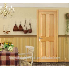 Diseño interior de la puerta de madera maciza chapada en roble, puertas de paneles de madera, puertas de las habitaciones